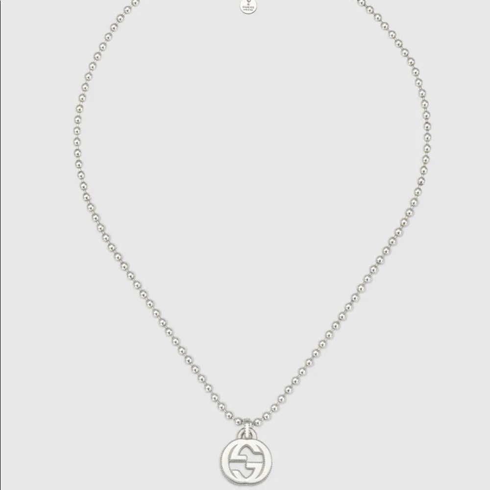 Silver Gucci Interlocking G Necklace